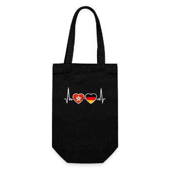Hong Kong Allemagne Vintage Heartbeat drapeau - Sac à bouteille - noir - Devant