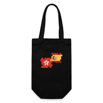 Hong Kong Spain Flag Hong Kong - Gift Bag for Bottles - black - Front