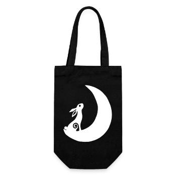 A rabbit on the moon - Gift Bag for Bottles - black - Front