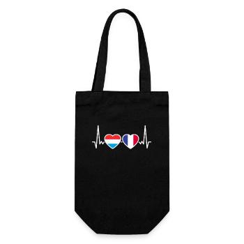 Luxembourg France Heartbeat Flag Luxembourger - Sac à bouteille - noir - Devant