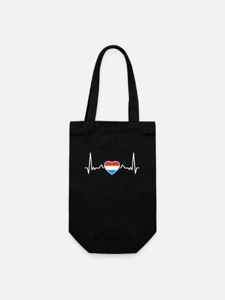 Luxembourg Heartbeat Luxembourgish Luxembourgers - Gift Bag for Bottles - black