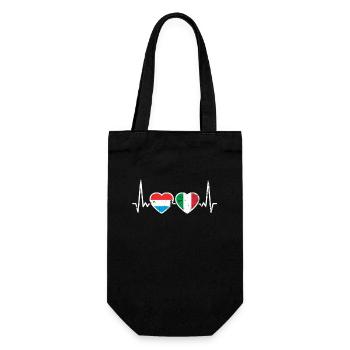 Luxembourg Italie Vintage Heartbeat drapeau - Sac à bouteille - noir - Devant
