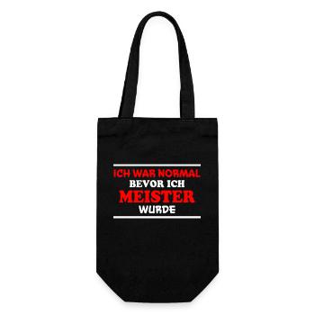 Meister Spruch Prüfung Lustiges Meister Geschenk - Geschenkbeutel für Flaschen - Schwarz - Vorne