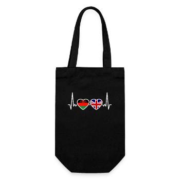 Malawi UK Heartbeat Flag British Malawian - Gift Bag for Bottles - black - Front