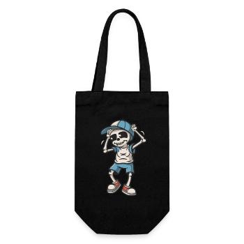 Lustiges Skelett Totenkopf Tanzen Halloween - Geschenkbeutel für Flaschen - Schwarz - Vorne