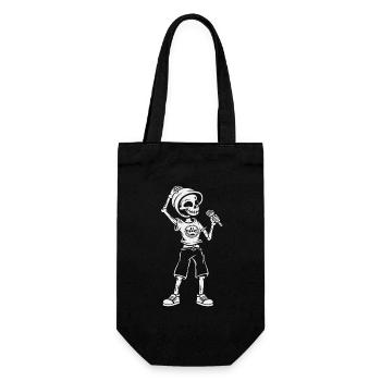 Drôle Squelette Crâne Chanteur Halloween - Sac à bouteille - noir - Devant