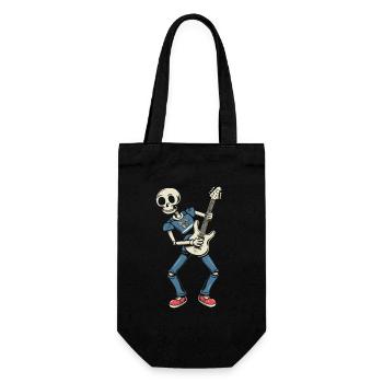 Drôle squelette crâne guitariste Halloween - Sac à bouteille - noir - Devant