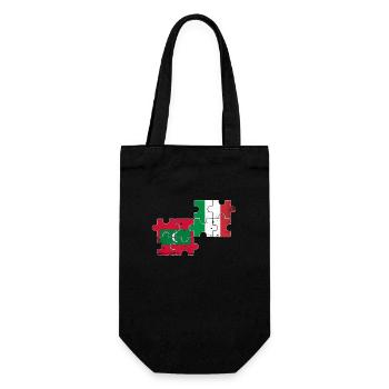 Malediven Italien Vintage Flagge Malediver - Geschenkbeutel für Flaschen - Schwarz - Vorne