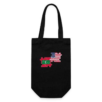 Malediven USA Flagge Amerikaner Malediver - Geschenkbeutel für Flaschen - Schwarz - Vorne