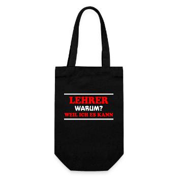 Lehrer Spruch Unterricht Lustiges Lehrer Geschenk - Geschenkbeutel für Flaschen - Schwarz - Vorne