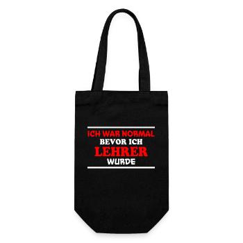 Lehrer Spruch Unterricht Lustiges Lehrer Geschenk - Geschenkbeutel für Flaschen - Schwarz - Vorne