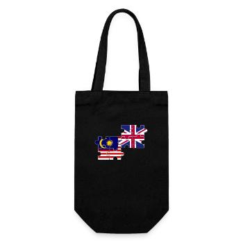 Malaysia UK Flag British Malaysian - Gift Bag for Bottles - black - Front