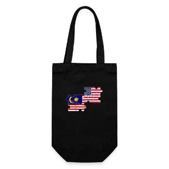 Malaysia, USA, Flag, American, Malaysian - Gift Bag for Bottles - black - Front