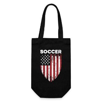 SOCCER Fußball Amerika USA Grunge Flagge - Geschenkbeutel für Flaschen - Schwarz - Vorne