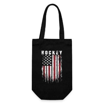 HOCKEY Amerika USA Grunge Flagge - Geschenkbeutel für Flaschen - Schwarz - Vorne