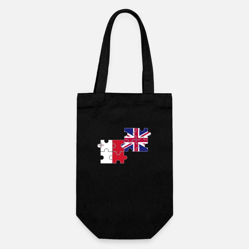 Malte Royaume-Uni Drapeau britannique Maltais - Sac à bouteille - noir