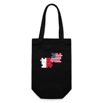 Malta USA Flagge Amerikanisch Maltesisch - Geschenkbeutel für Flaschen - Schwarz - Vorne