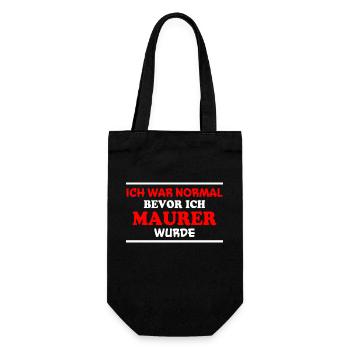 Maurer Spruch Baustelle Lustiges Maurer Geschenk - Geschenkbeutel für Flaschen - Schwarz - Vorne