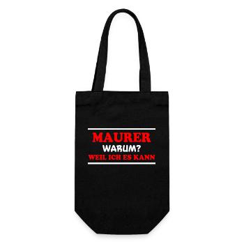 Maurer Spruch Baustelle Lustiges Maurer Geschenk - Geschenkbeutel für Flaschen - Schwarz - Vorne
