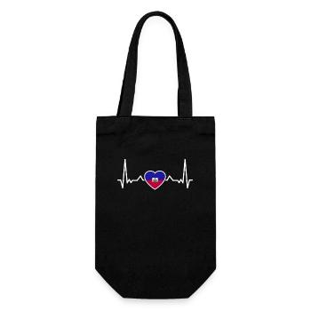 Haïti Heartbeat Drapeau haïtien Haïtien - Sac à bouteille - noir - Devant