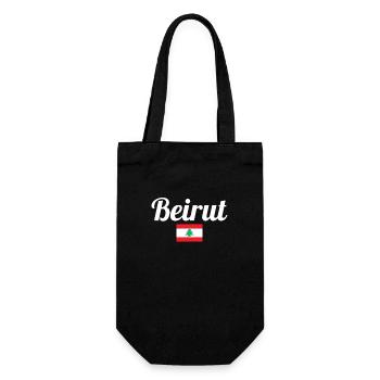 Beirut Libanon Libanesische Flagge Libanese - Geschenkbeutel für Flaschen - Schwarz - Vorne