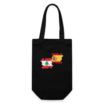 Libanon Spanien Flagge Spanisch Libanese - Geschenkbeutel für Flaschen - Schwarz - Vorne