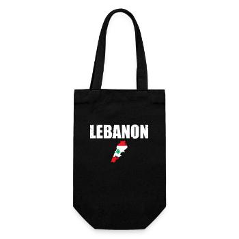 Libanon Vintage Karte Libanesische Flagge Libanese - Geschenkbeutel für Flaschen - Schwarz - Vorne