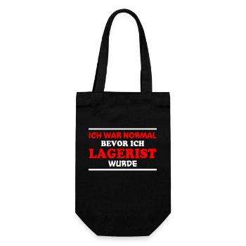 Lagerist Spruch Logistik Lustige Lagerist Geschenk - Geschenkbeutel für Flaschen - Schwarz - Vorne