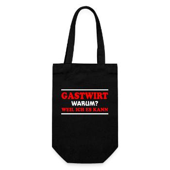 Gastwirt Spruch Kneipe Wirt Fun Gastwirt Geschenk - Geschenkbeutel für Flaschen - Schwarz - Vorne
