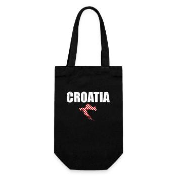 Croatia Vintage Croatia Map Croatian Flag - Gift Bag for Bottles - black - Front