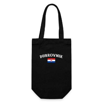 Dubrovnik Vintage Croatia Croatian Flag - Gift Bag for Bottles - black - Front