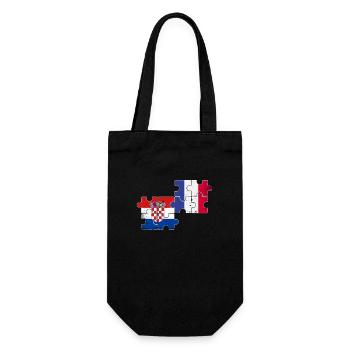 Croatia France Vintage Flag Croatia - Gift Bag for Bottles - black - Front