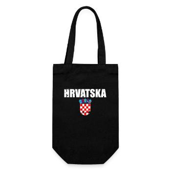 Hrvatska Vintage Wappen Kroatien Flagge Kroate - Geschenkbeutel für Flaschen - Schwarz - Vorne