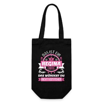 Regina Name Vorname Namenstag Namensgeschenk - Geschenkbeutel für Flaschen - Schwarz - Vorne
