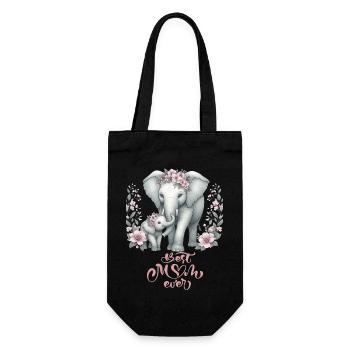 Meilleure maman de tous les temps éléphant Couronne florale maternité - Sac à bouteille - noir - Devant