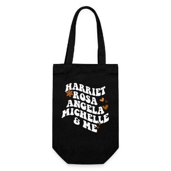 Retro Groovy Melanin Pride Harriet Pink Angela - Gift Bag for Bottles - black - Front