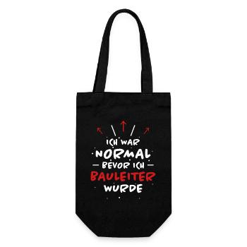 Bauleiter Spruch Baustelle Fun Bauleiter Geschenk - Geschenkbeutel für Flaschen - Schwarz - Vorne