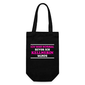 Kellnerin Spruch Kellner Beruf Kellnerin Geschenk - Geschenkbeutel für Flaschen - Schwarz - Vorne