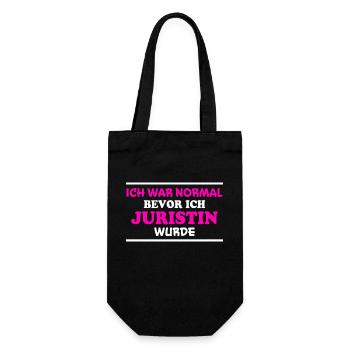 Juristin Spruch Jura Lustiges Juristin Geschenk - Geschenkbeutel für Flaschen - Schwarz - Vorne
