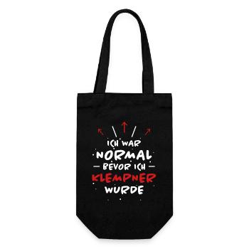 Klempner Spruch Beruf Lustiges Klempner Geschenk - Geschenkbeutel für Flaschen - Schwarz - Vorne