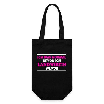 Landwirtin Spruch Fun Lustiges Landwirtin Geschenk - Geschenkbeutel für Flaschen - Schwarz - Vorne