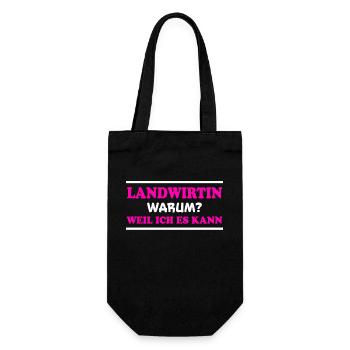 Landwirtin Spruch Fun Lustiges Landwirtin Geschenk - Geschenkbeutel für Flaschen - Schwarz - Vorne