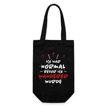 Wanderer Spruch Outdoor Lustiges Wandern Geschenk - Geschenkbeutel für Flaschen - Schwarz - Vorne