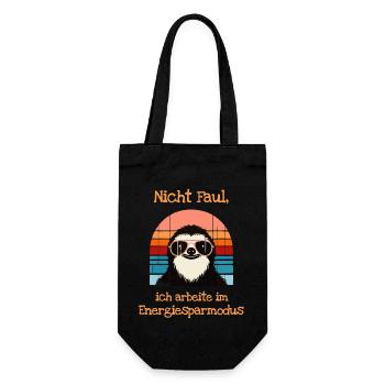 Lustiges Faultier Entspannter Geschenk Humor - Geschenkbeutel für Flaschen - Schwarz - Vorne