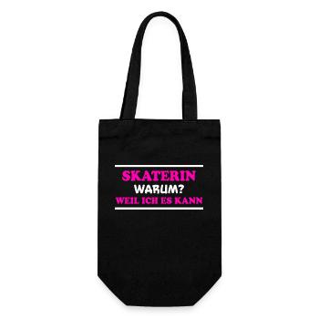 Skaterin Spruch Skating Lustiges Skaterin Geschenk - Geschenkbeutel für Flaschen - Schwarz - Vorne