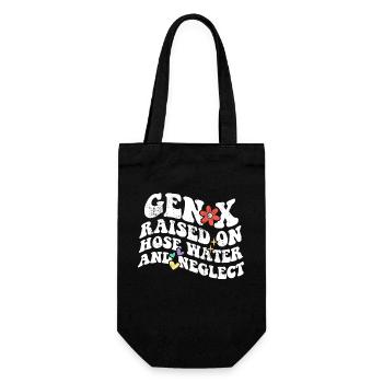 Retro Gen X Raised on Hose Water and Neglect - Gift Bag for Bottles - black - Front