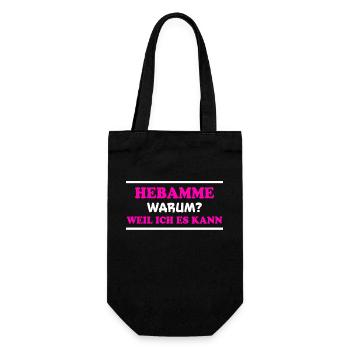 Hebamme Spruch Beruf Lustiges Hebammen Geschenk - Geschenkbeutel für Flaschen - Schwarz - Vorne