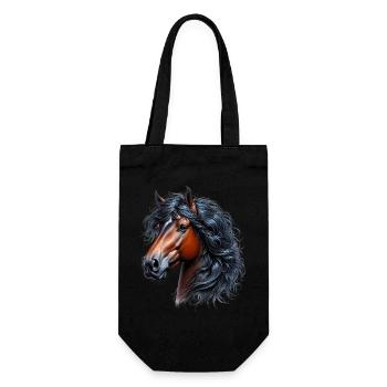 Pferd - Geschenkbeutel für Flaschen - Schwarz - Vorne