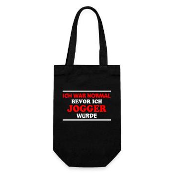 Jogger Spruch Fun Laufen Lustiges Jogging Geschenk - Geschenkbeutel für Flaschen - Schwarz - Vorne