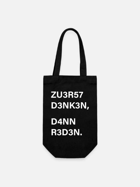 zuerst denken dann reden Spruch fake news - Geschenkbeutel für Flaschen - Schwarz